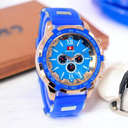 Latest Design Sports Rubber Straps Analog For Men And Boys