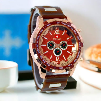 Latest Design Sports Rubber Straps Analog For Men And Boys