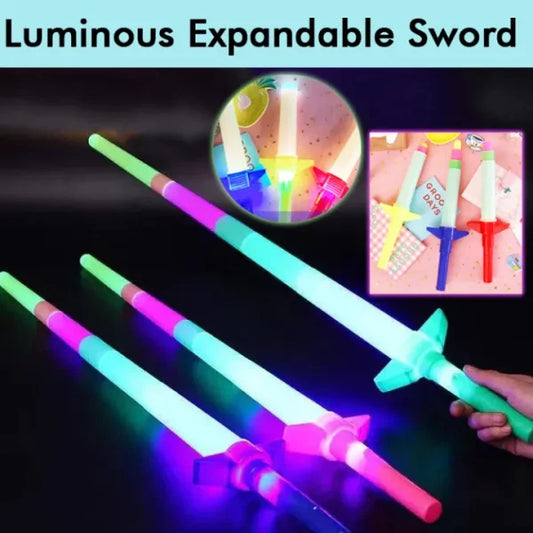 Light Sword Extendable Retractable Light Up Sword Toy For Kids – 24inch (random Color)