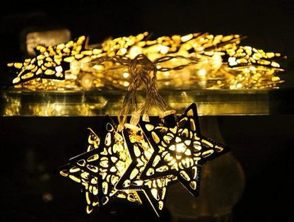 Metal Star String Lights For Home And Eid Decor