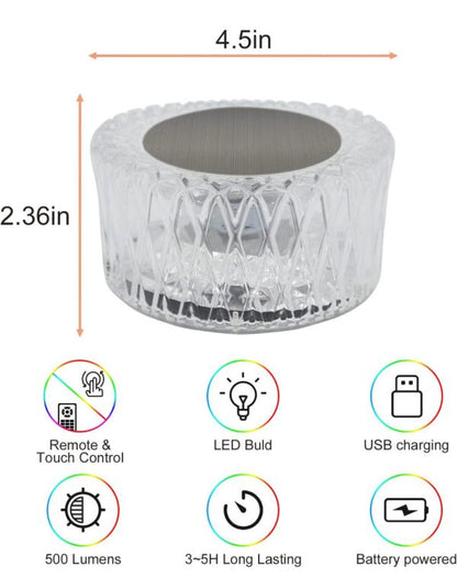Mega Power Led Bird Nested Crystal Lamp Table Lamp, 16 Color Changing Rgb Touch+remote Control.