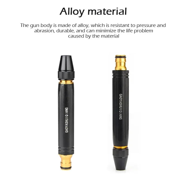 ultifunctional Direct Spray Nozzle For Car, Watering Flowers, Washing Glass, Water Column, Car Wash Water Gun Straight Nozzle High Quality Metal Body Black Nozzle | Tap Nozzle High Pressure
