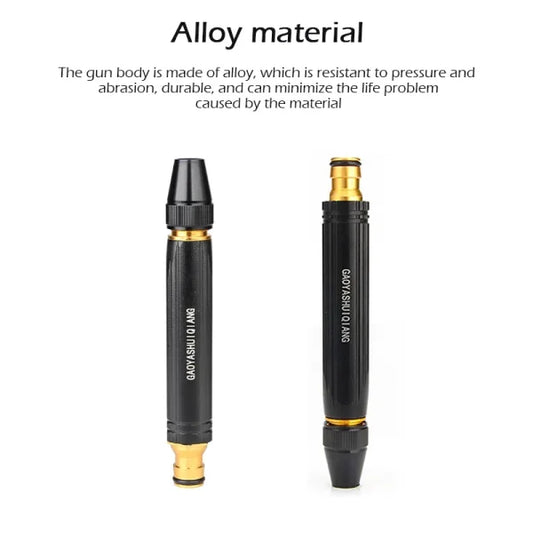 ultifunctional Direct Spray Nozzle For Car, Watering Flowers, Washing Glass, Water Column, Car Wash Water Gun Straight Nozzle High Quality Metal Body Black Nozzle | Tap Nozzle High Pressure