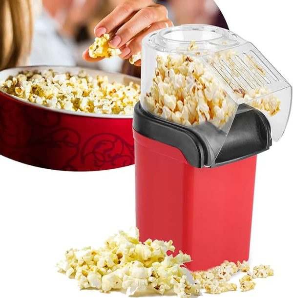 New Popcorn Made By Hot Air Home Mini Retro Popcorn Maker Machine | 3 Minutes Fast Healthy And Fat-free Popcorn Popper, 98% Popping Rate For Home, Party, Cinema Kids, Friends