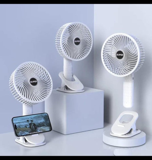 New Portable 3 Gears Rechargeable Desktop Fan Low Noise Air Cooling Handheld Clipped Circulator Table Fan Clip Fan Usb Rechargeable Desk Fan With Sturdy Clamp, Quiet Operation, Strong Airflow With 360° Rotation For Home, Stroller, Office, Outdoor, Camping