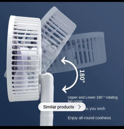 New Portable 3 Gears Rechargeable Desktop Fan Low Noise Air Cooling Handheld Clipped Circulator Table Fan Clip Fan Usb Rechargeable Desk Fan With Sturdy Clamp, Quiet Operation, Strong Airflow With 360° Rotation For Home, Stroller, Office, Outdoor, Camping