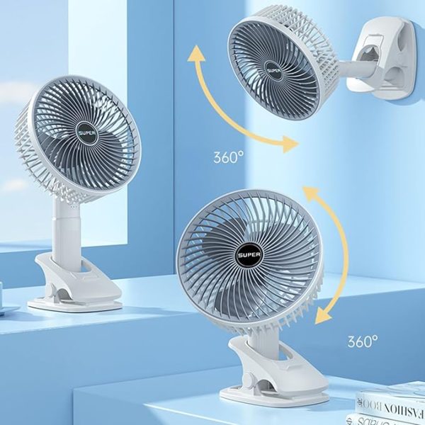 New Portable 3 Gears Rechargeable Desktop Fan Low Noise Air Cooling Handheld Clipped Circulator Table Fan Clip Fan Usb Rechargeable Desk Fan With Sturdy Clamp, Quiet Operation, Strong Airflow With 360° Rotation For Home, Stroller, Office, Outdoor, Camping