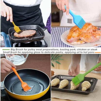 Oil Spreading Brush | Spread Oil, Butter & Sauces For Bbq Grill , Baste , Pastries , Cakes , Meat , Sausages & Desserts (random Color)