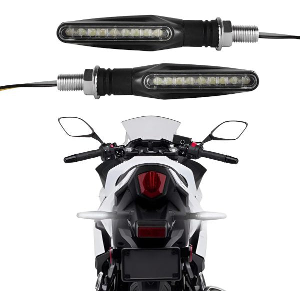 Pack Of 2 Pair(4pcs) – Audi Flow Style Led Motorcycle Turn Signals Indicator Amber Light