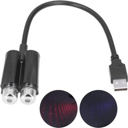 Plug And Play Car Usb Ambient Projector Light, Red Blue Lighting, Bending, Flexible, High Performance For Car Decoration, Great For Use (voice Control C202s)