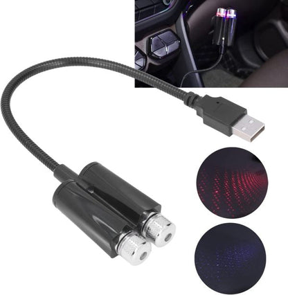 Plug And Play Car Usb Ambient Projector Light, Red Blue Lighting, Bending, Flexible, High Performance For Car Decoration, Great For Use (voice Control C202s)