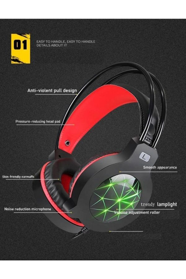 Led Gaming Headset With Microphone | Computer Head Phone Pg-6920
