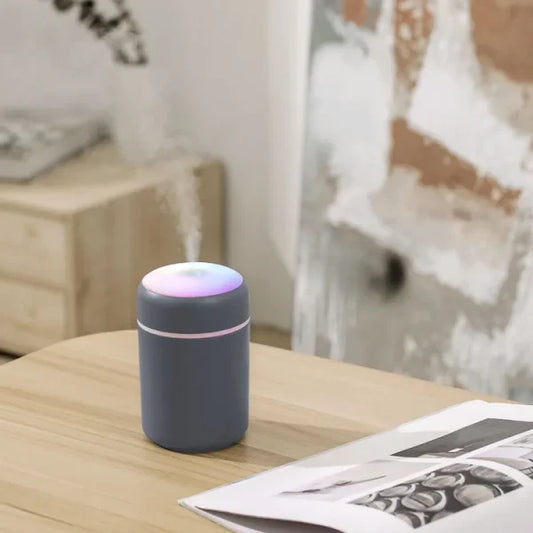 Portable Diffuser Usb Humidifier | Led Lights Two Functions | Colorful Cool Mini Humidifier, Portable Air Humidifier Aroma Essential Oil Diffuser, Usb Mist Sprayer Small Personal Humidifier For Car Home (dark Grey)