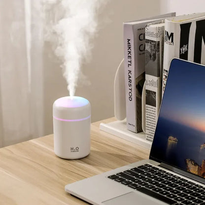 Portable Diffuser Usb Humidifier | Led Lights Two Functions | Colorful Cool Mini Humidifier, Portable Air Humidifier Aroma Essential Oil Diffuser, Usb Mist Sprayer Small Personal Humidifier For Car Home (dark Grey)