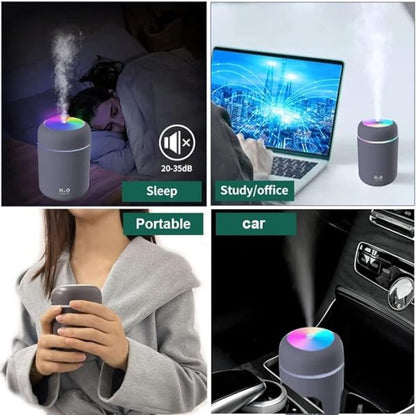 Portable Diffuser Usb Humidifier | Led Lights Two Functions | Colorful Cool Mini Humidifier, Portable Air Humidifier Aroma Essential Oil Diffuser, Usb Mist Sprayer Small Personal Humidifier For Car Home (dark Grey)