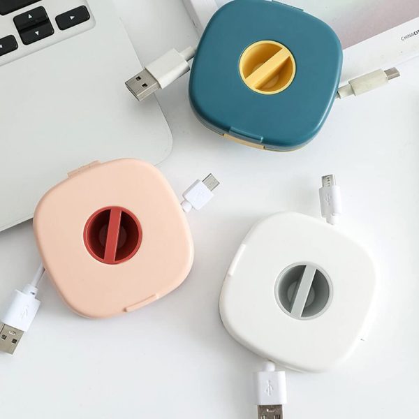 Portable Wire Cable Storage Box Mobile Phone Charging Cable Earphone Accessories (random Color)