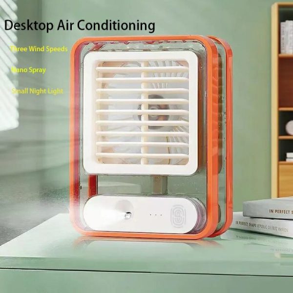 Rechargeable Mini Mist Humidifier Fan Portable Desktop Air Conditioner Usb Mini Air Cooler Fan Water Cooling Fan With 3 Speed Spray Humidifier Purifier Indoor,outdoor (random Color)