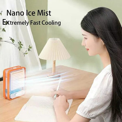 Rechargeable Mini Mist Humidifier Fan Portable Desktop Air Conditioner Usb Mini Air Cooler Fan Water Cooling Fan With 3 Speed Spray Humidifier Purifier Indoor,outdoor (random Color)