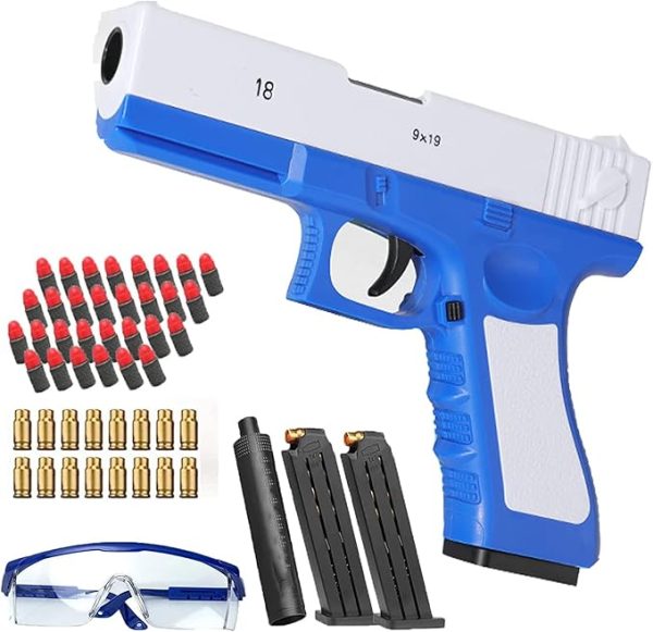 Soft Bullet Toy Gun | Shell Ejecting Pistol For Kids, Toddlers Or Adults (random Color)