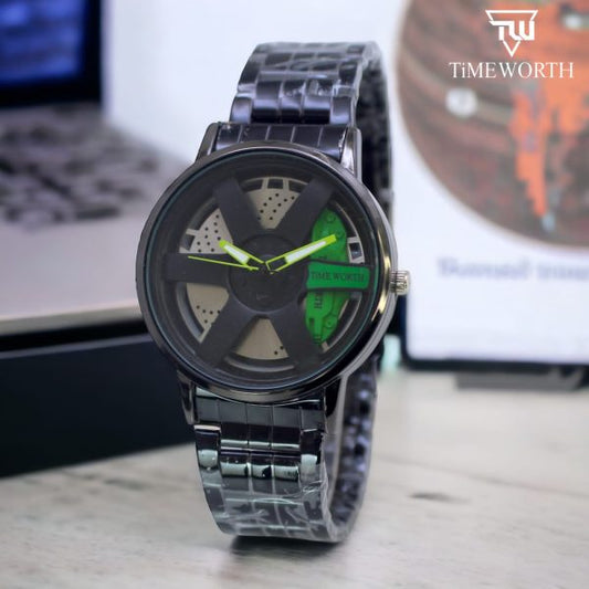 ( Without Box ) Time Worth Rotation Wheel Watch For Mens