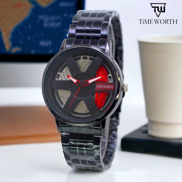 ( Without Box ) Time Worth Rotation Wheel Watch For Mens