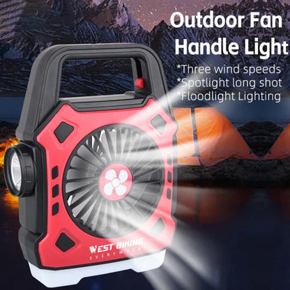Camping Lights Outdoor Mini Electric Fan Rechargeable Flashlight Emergency Power Bank For Hiking Fishing