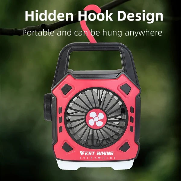 Camping Lights Outdoor Mini Electric Fan Rechargeable Flashlight Emergency Power Bank For Hiking Fishing