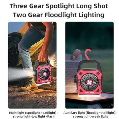 Camping Lights Outdoor Mini Electric Fan Rechargeable Flashlight Emergency Power Bank For Hiking Fishing