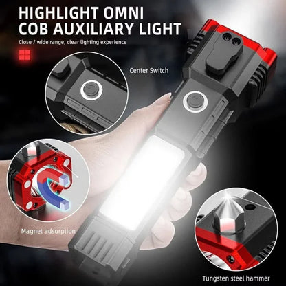 Versatile High-power Led Flashlight: Rechargeable And Multifunctional For Your Lighting Needs (random Color)