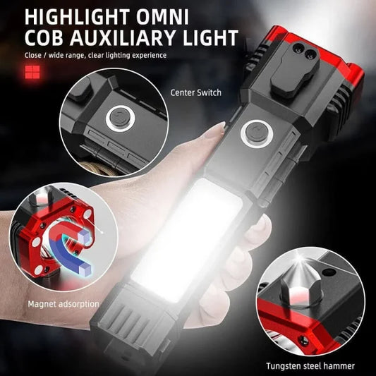 Versatile High-power Led Flashlight: Rechargeable And Multifunctional For Your Lighting Needs (random Color)