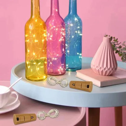Wine Bottle Lights With Cork Led String Light | Copper Wire Fairy Garland Lights | Christmas Holiday Party Wedding Decoration (20 Led’s)