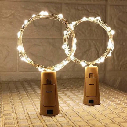 Wine Bottle Lights With Cork Led String Light | Copper Wire Fairy Garland Lights | Christmas Holiday Party Wedding Decoration (20 Led’s)